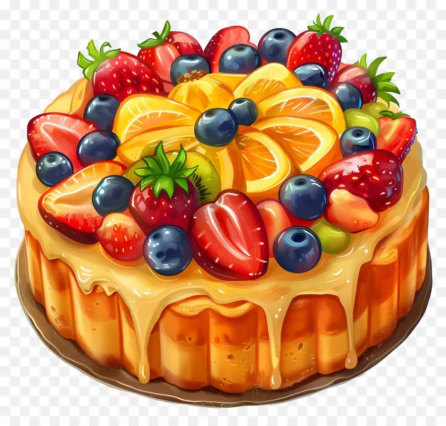 Pastel De Fruta Del Sol，Pastel Hecho En Casa PNG