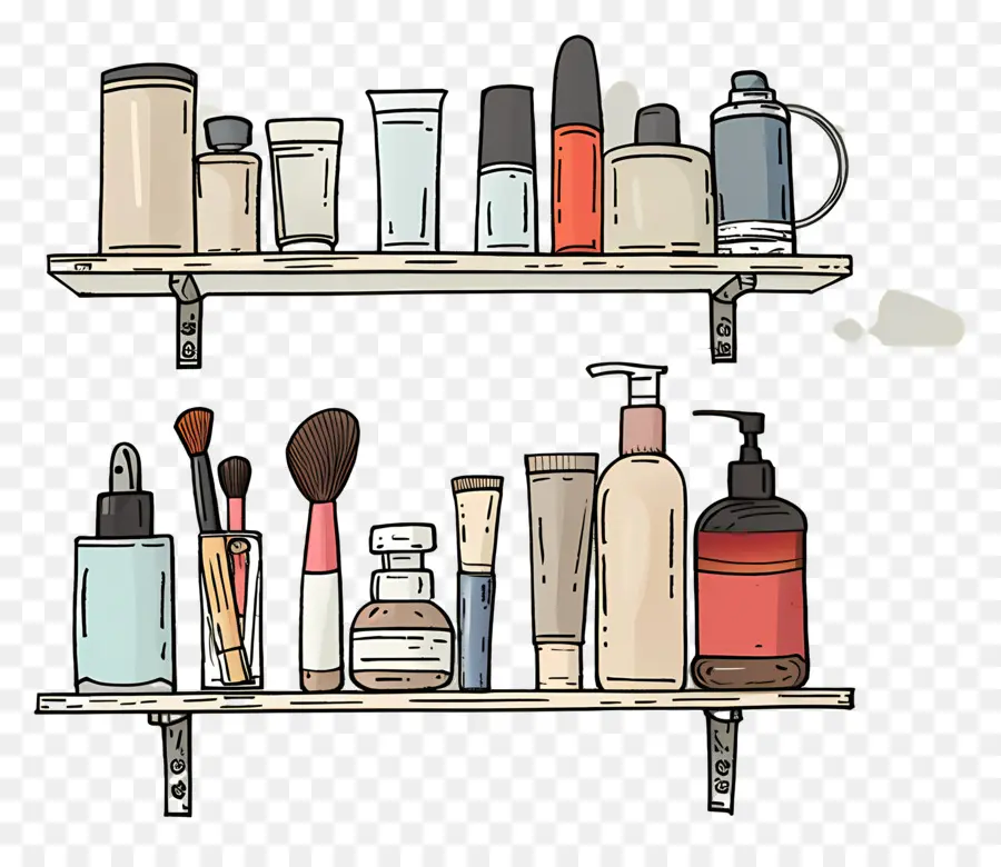 Estante Con Material Cosmético，Cosméticos PNG