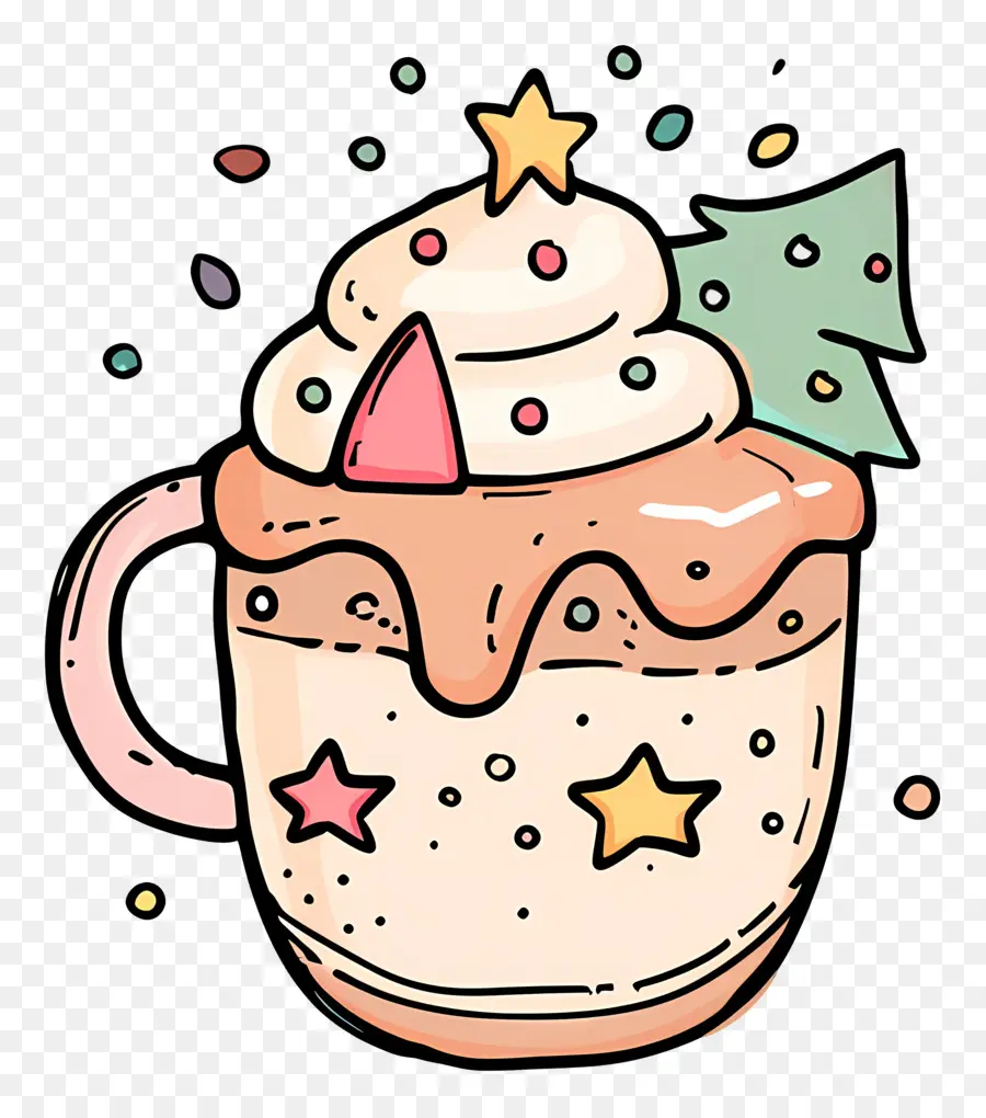 Taza Del Postre De Navidad，Chocolate Caliente PNG