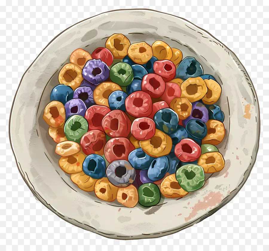 Placa De Cereal，Cereal Colorido PNG