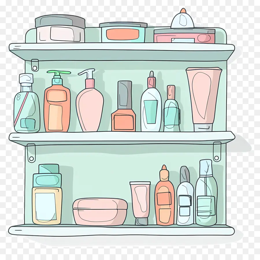 Estante Con Material Cosmético，Cosméticos PNG