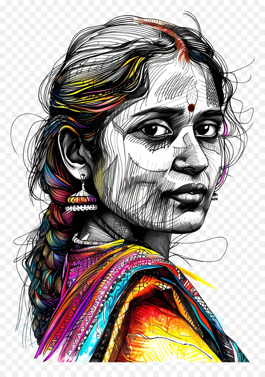 Mujer Marathi India，Mujer India PNG