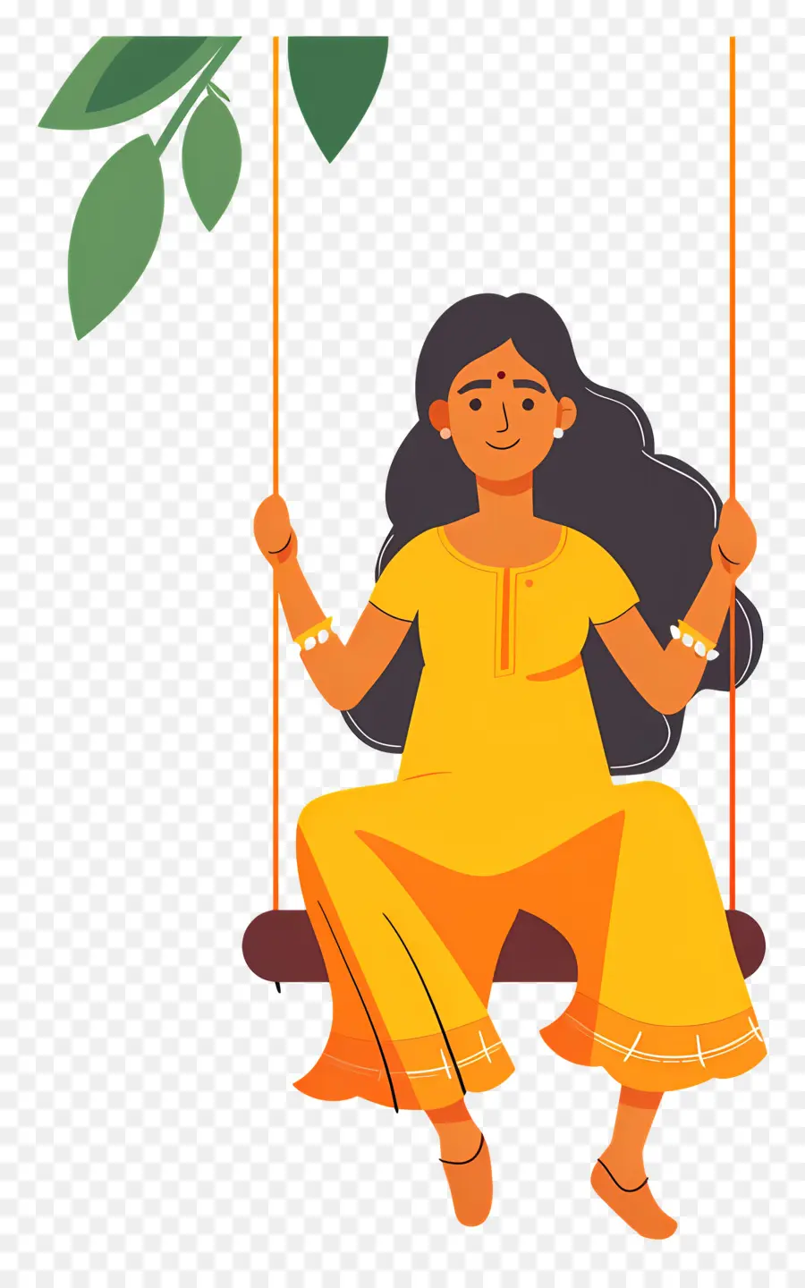 Mujer India En El Swing，Swing PNG