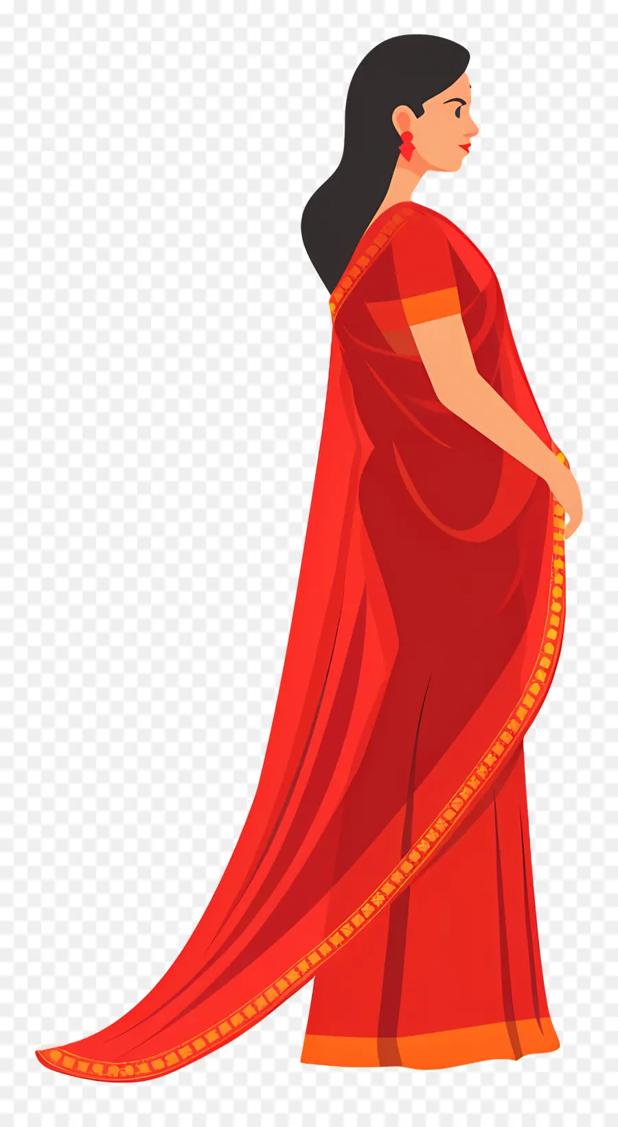 Mujer India，Salto Rojo PNG