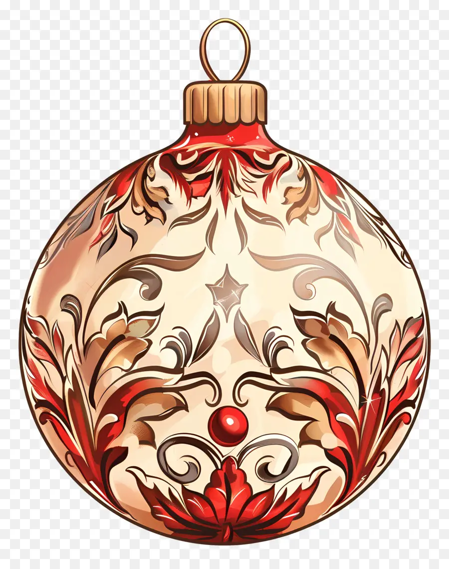 Bola De Decoración De Navidad，Ornamento Rojo PNG