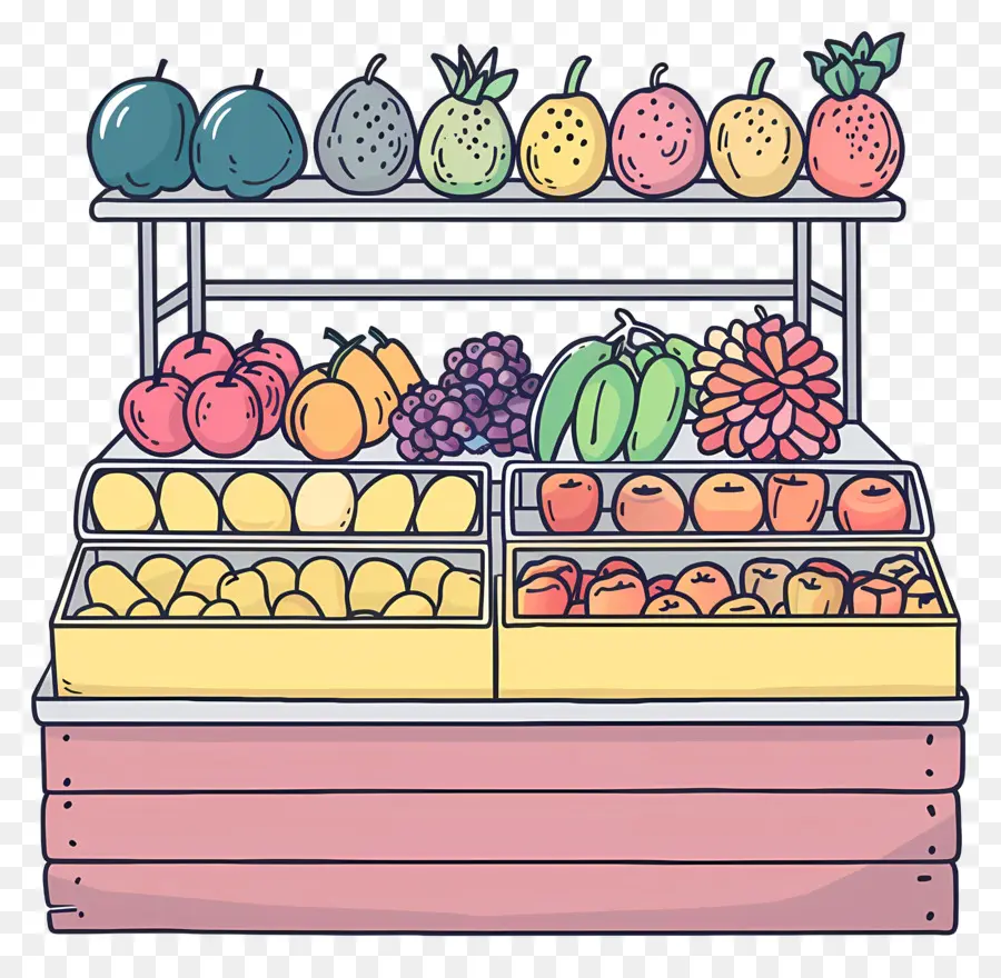 Mostrador De Frutas，Puesto De Frutas PNG