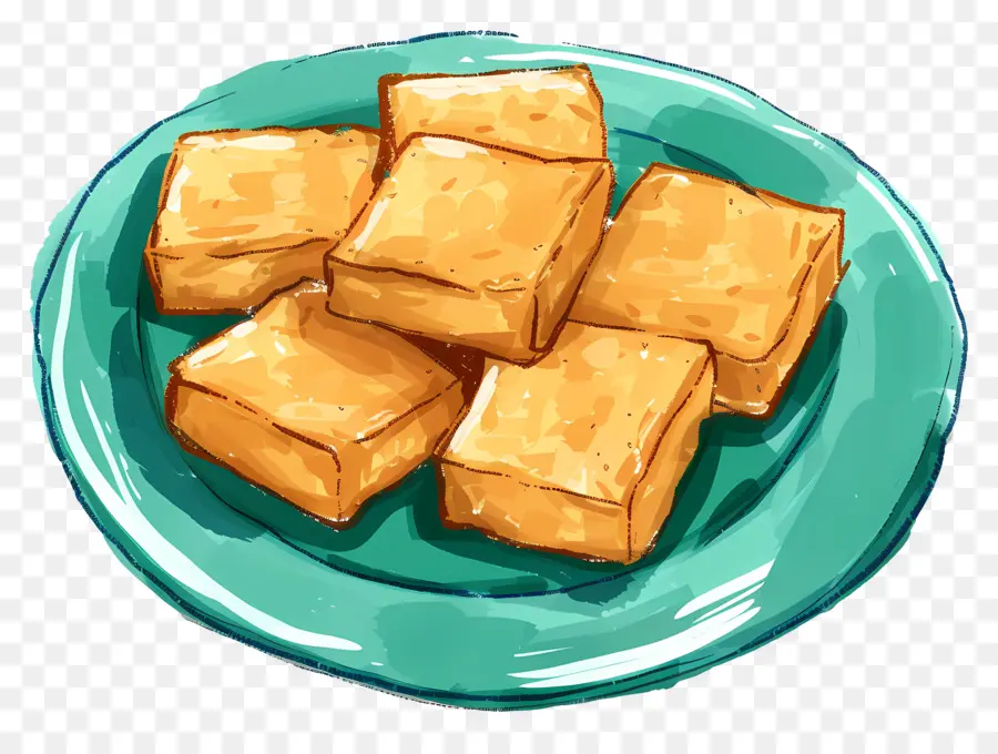 Tofu Frito，Comida Frita PNG