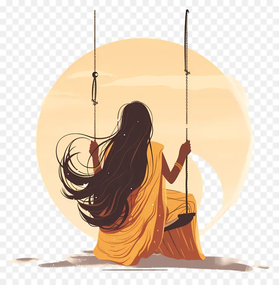 Mujer India En El Swing，Mujer PNG