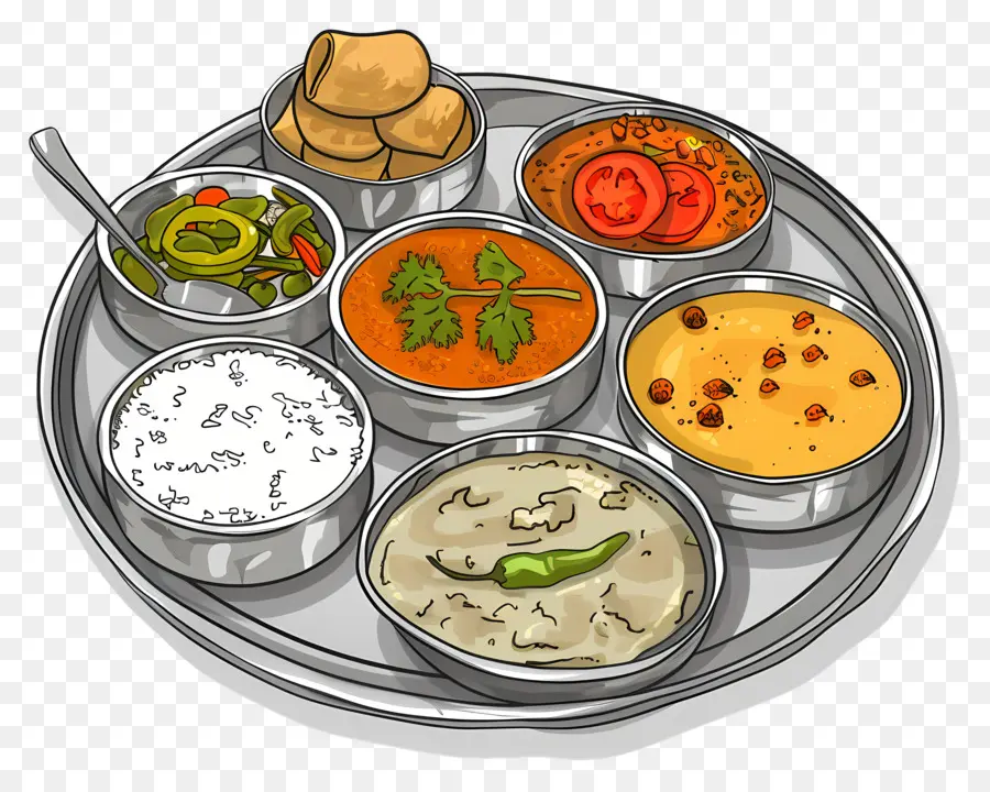 Thali Indio，Bandeja De Acero PNG