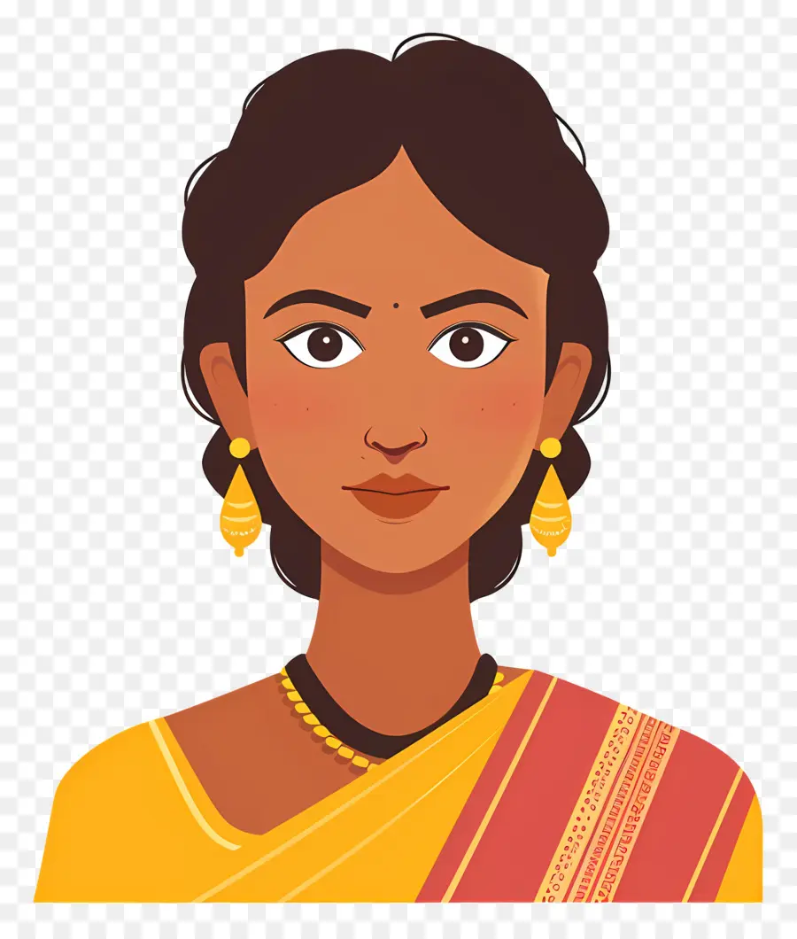 Mujer Marathi India，Sari Indio PNG