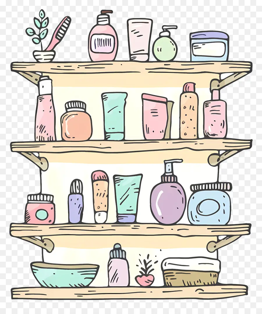 Estante Con Material Cosmético，Cosméticos PNG