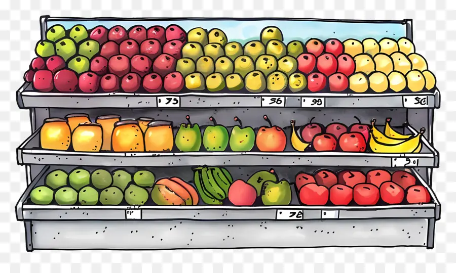 Mostrador De Frutas，Tienda De Comestibles PNG