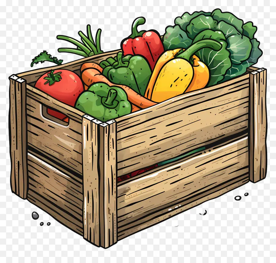 Caja De Verduras Frescas，Verduras Frescas PNG