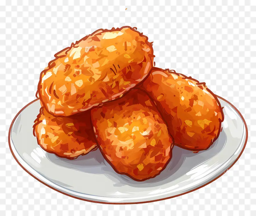 Croquetas，Nuggets De Pollo Frito PNG