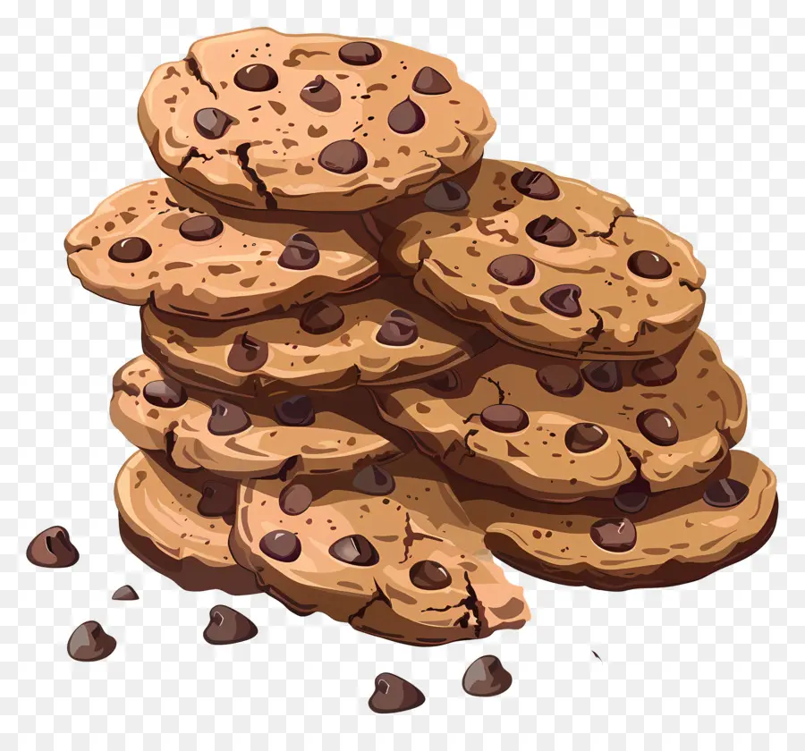 Galletas Con Chispas De Chocolate，Postre PNG