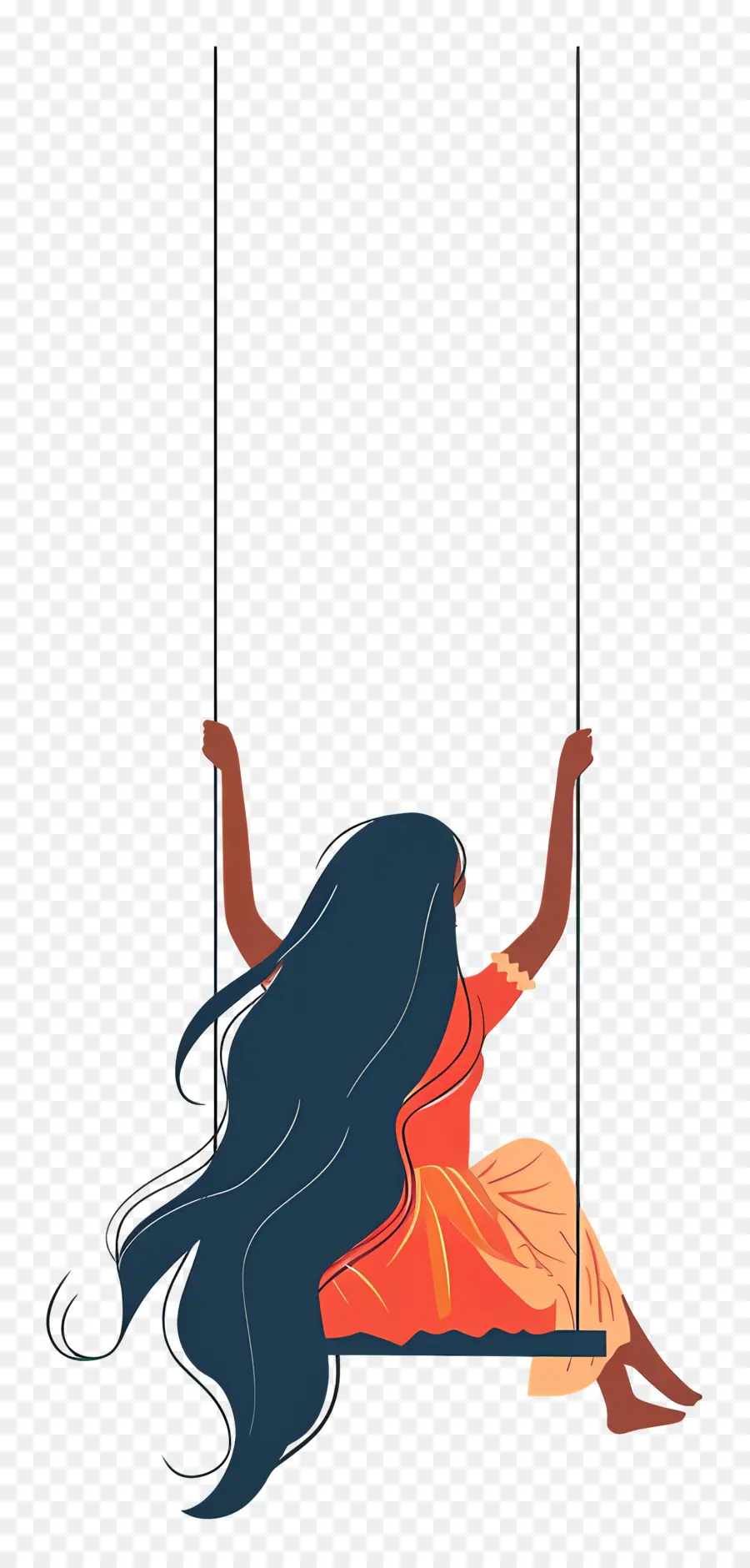 Mujer India En El Swing，Mujer PNG