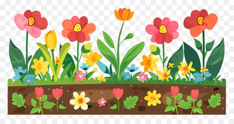 Cama De Flores，Los Tulipanes PNG