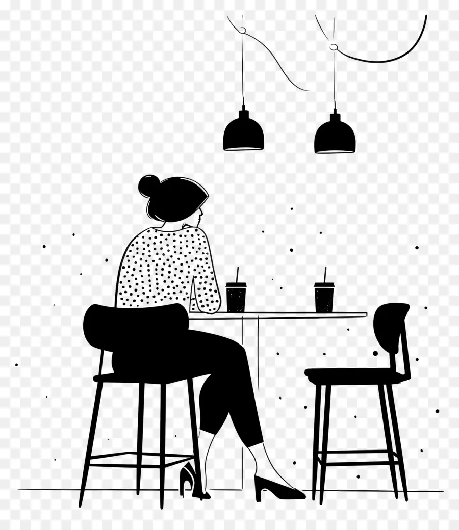 Mujer Esperando En El Café，Mujer PNG