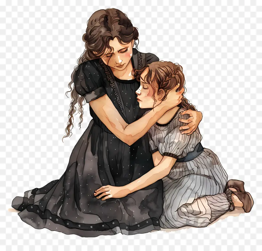 Chica Consolando，La Madre Y El Niño PNG