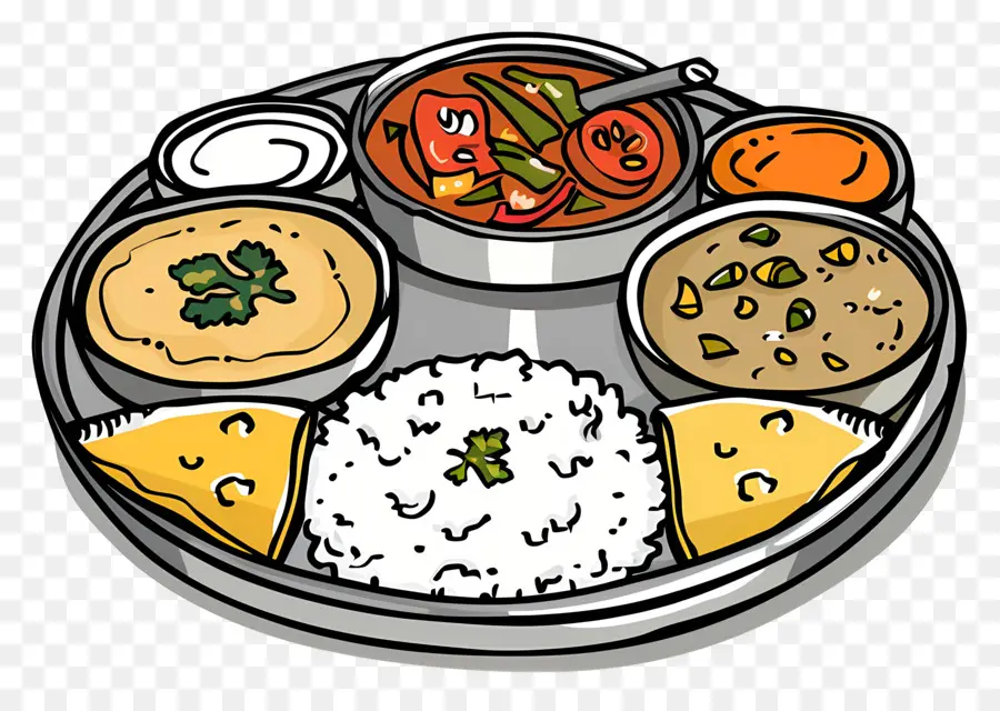 Thali Indio，Cocina De Fusión PNG