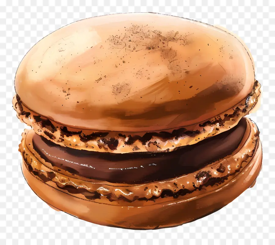 Macaroon，Macarrón Cubierto De Chocolate PNG