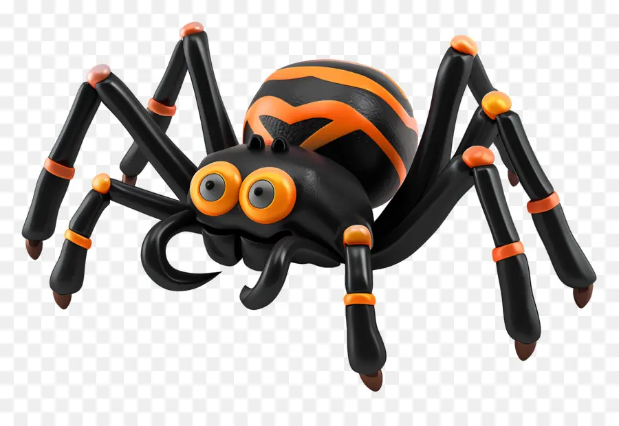 Araña De Halloween，Araña Negra Y Naranja PNG