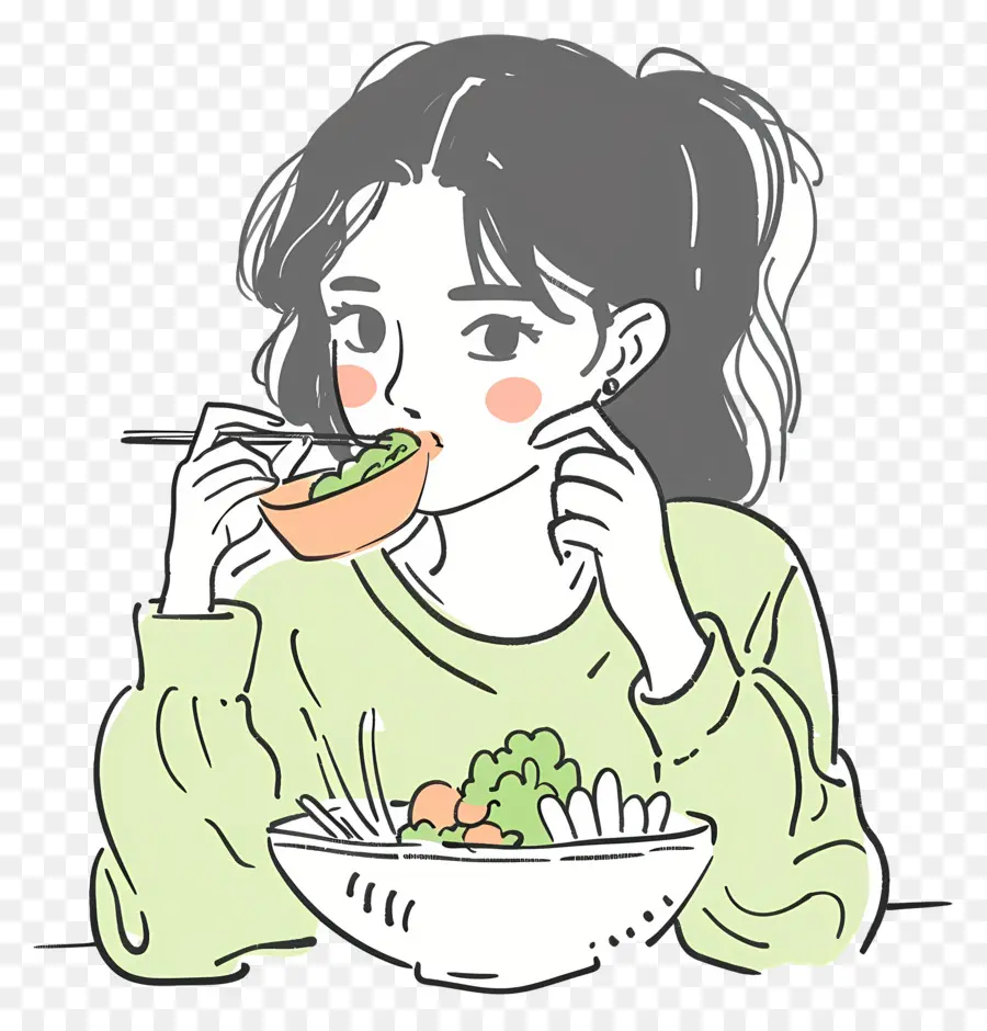 Niña Comiendo，Mujer PNG