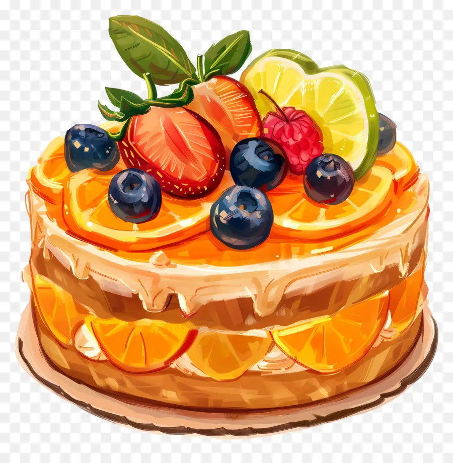 Pastel De Fruta Del Sol，Capas De La Torta PNG