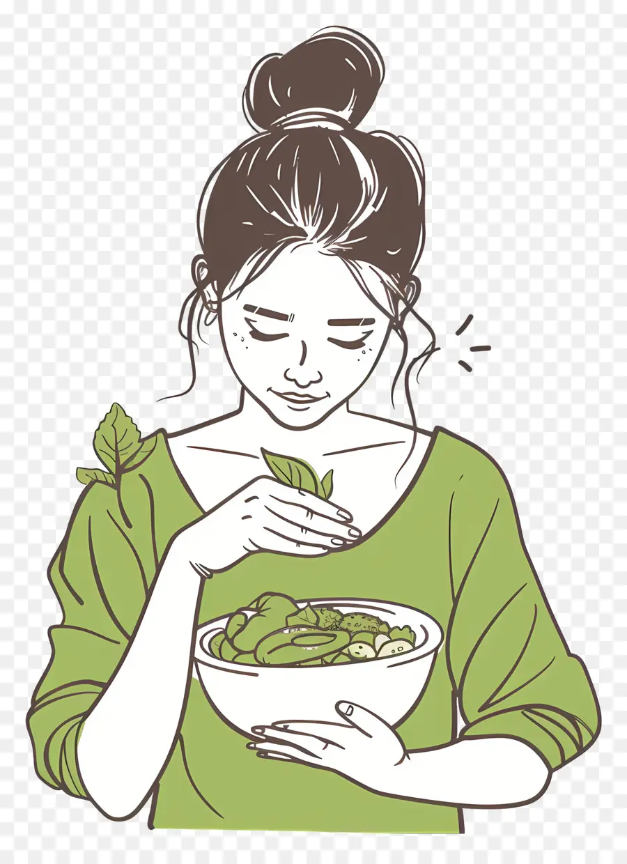 Niña Comiendo，Verduras Al Vapor PNG