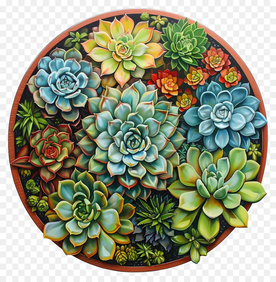 Las Plantas Suculentas，Pintura PNG