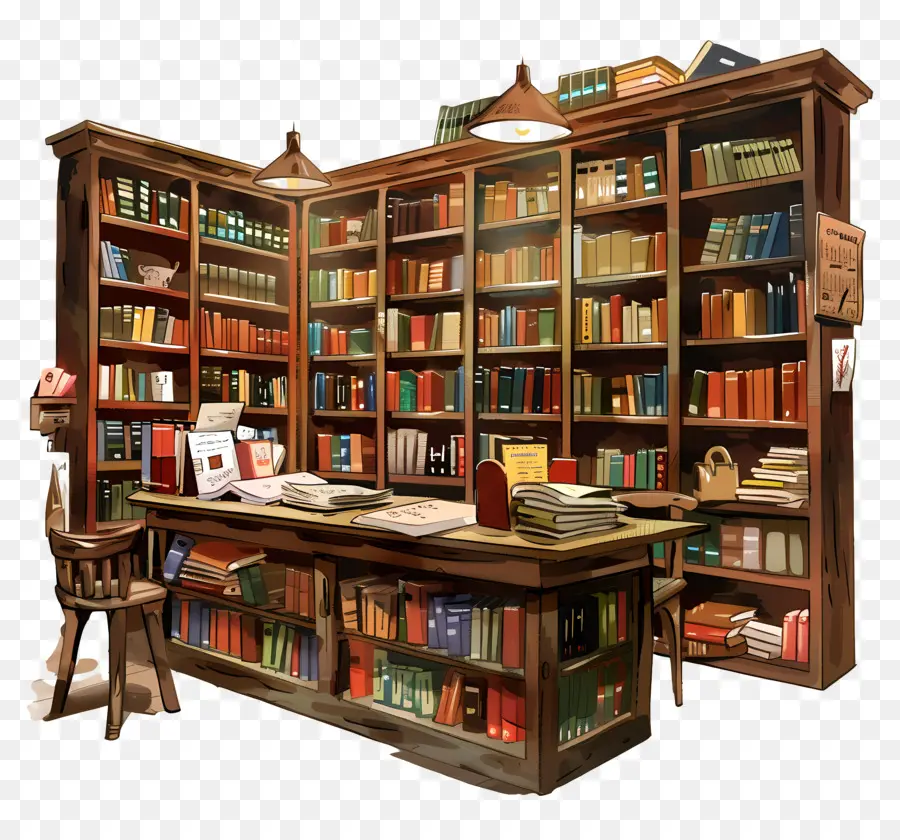 Librería，Bookshelf PNG