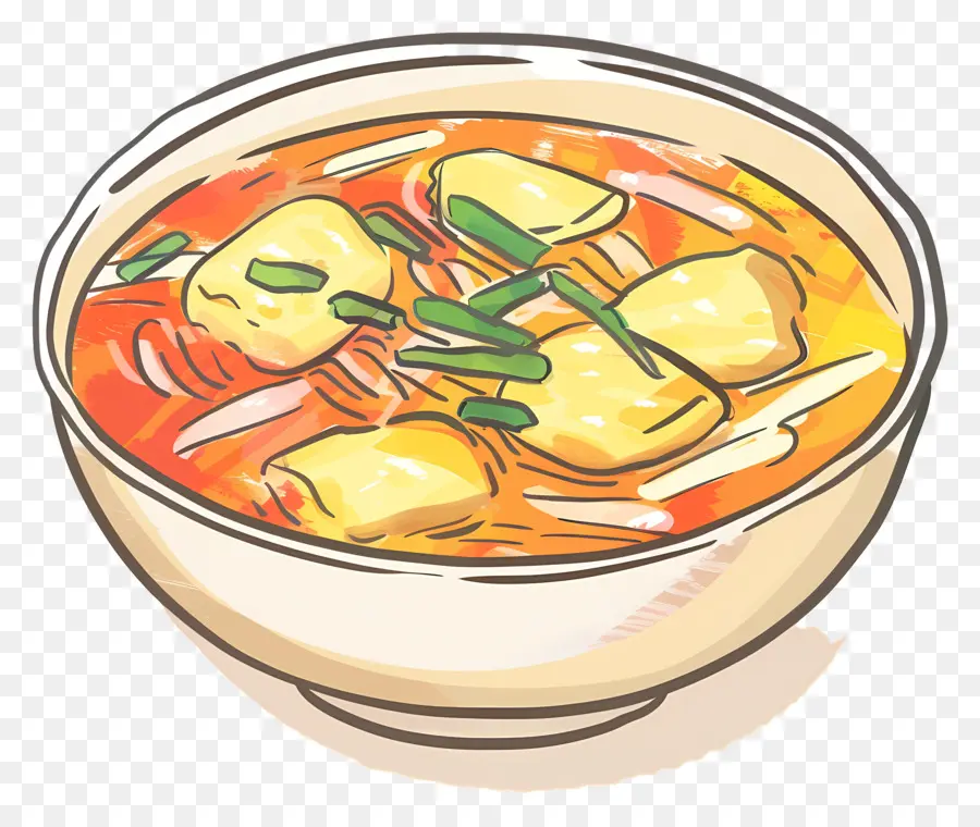 Cheesy Tteokbokki，Sopa Casera PNG