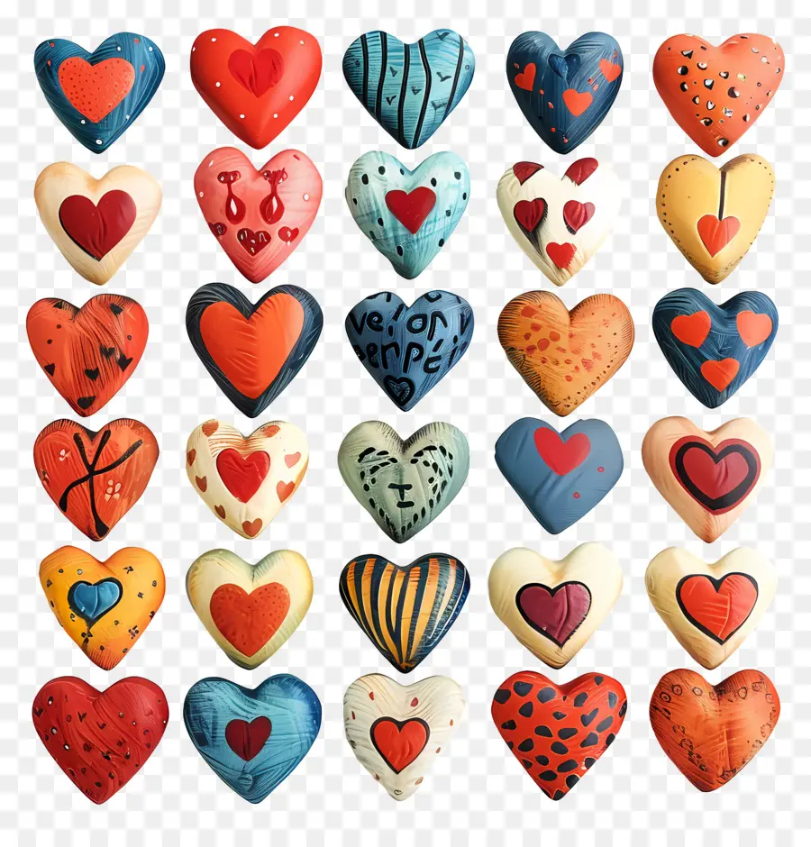 Corazones，Corazones Coloridos PNG