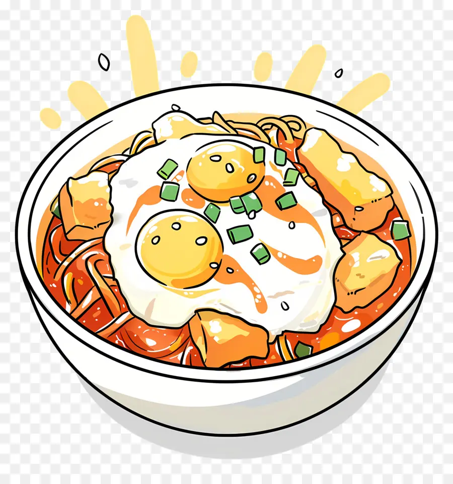 Cheesy Tteokbokki，Fideos PNG