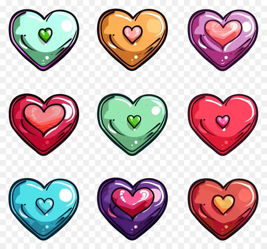 Corazones，Heartshaped Botones PNG