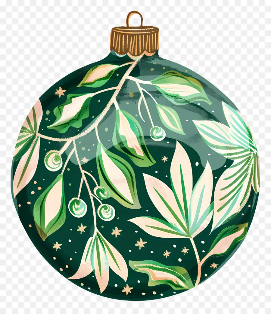 Adorno De Navidad，Bola De Vidrio Verde PNG