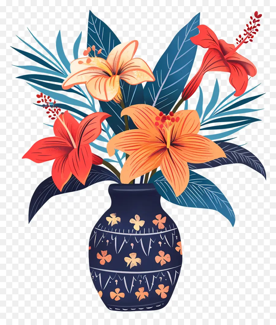 Flor Tropical，Florero PNG