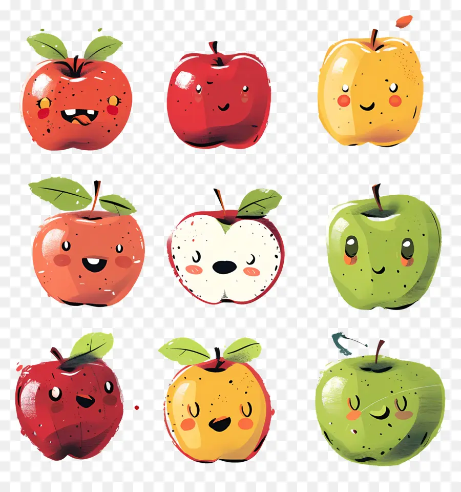 Las Manzanas，De Dibujos Animados De Las Manzanas PNG