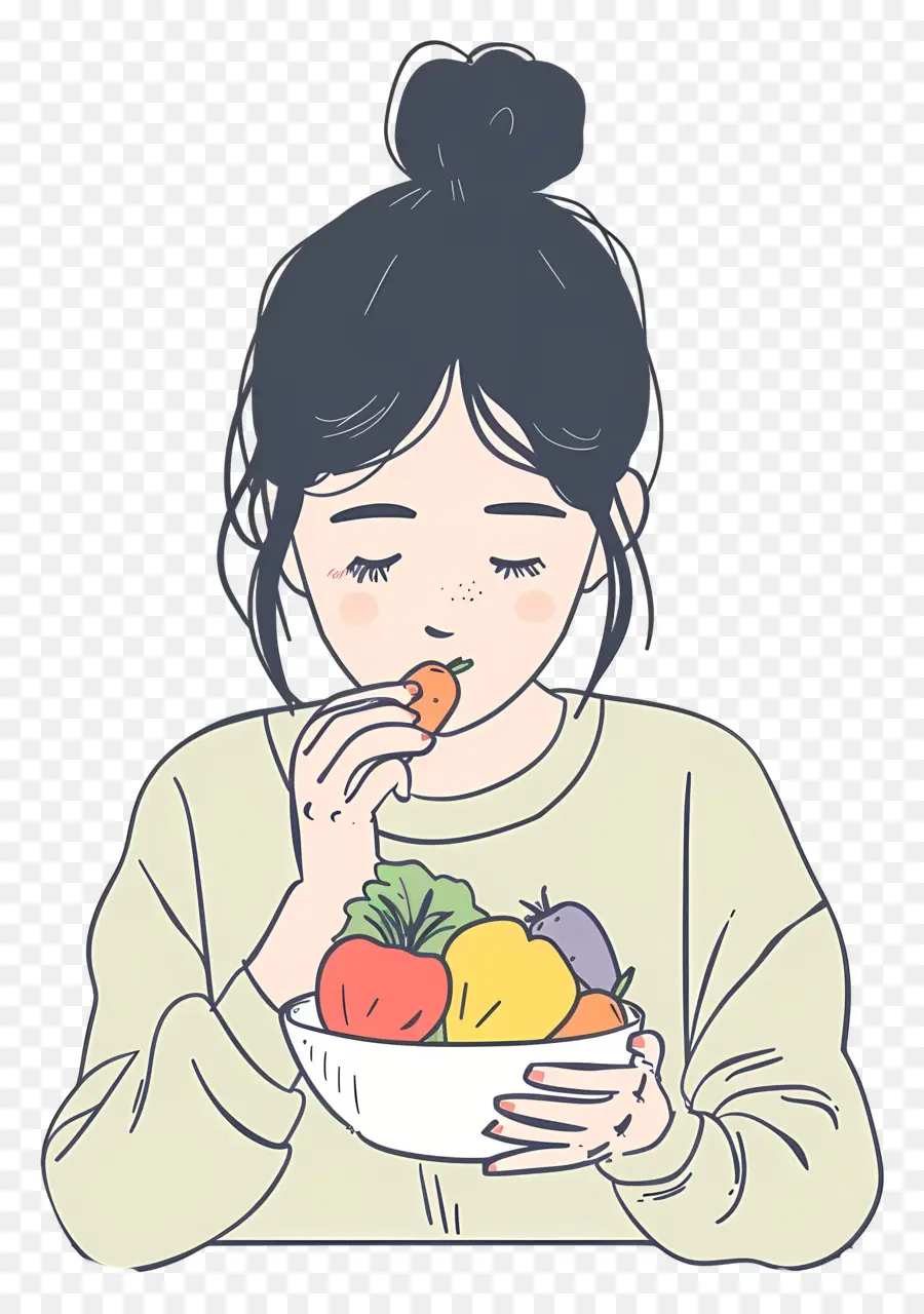 Niña Comiendo Fruta，Saludable PNG