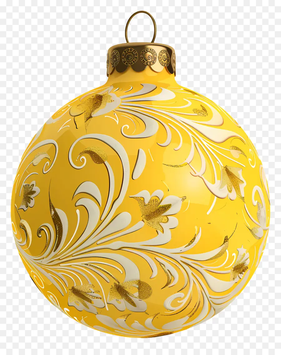 Adorno De Navidad，Amarillo Y Oro PNG