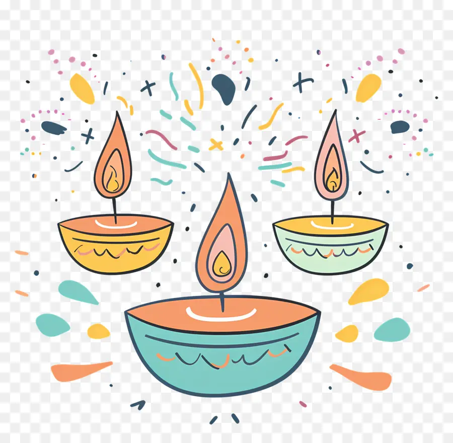 Festival De Diwali，Velas De Color PNG