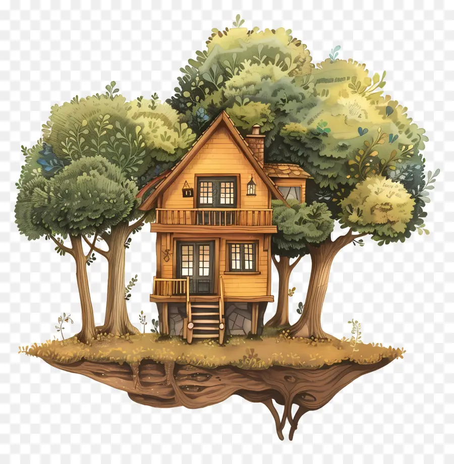 Casa Con árboles，La Casa Del árbol PNG