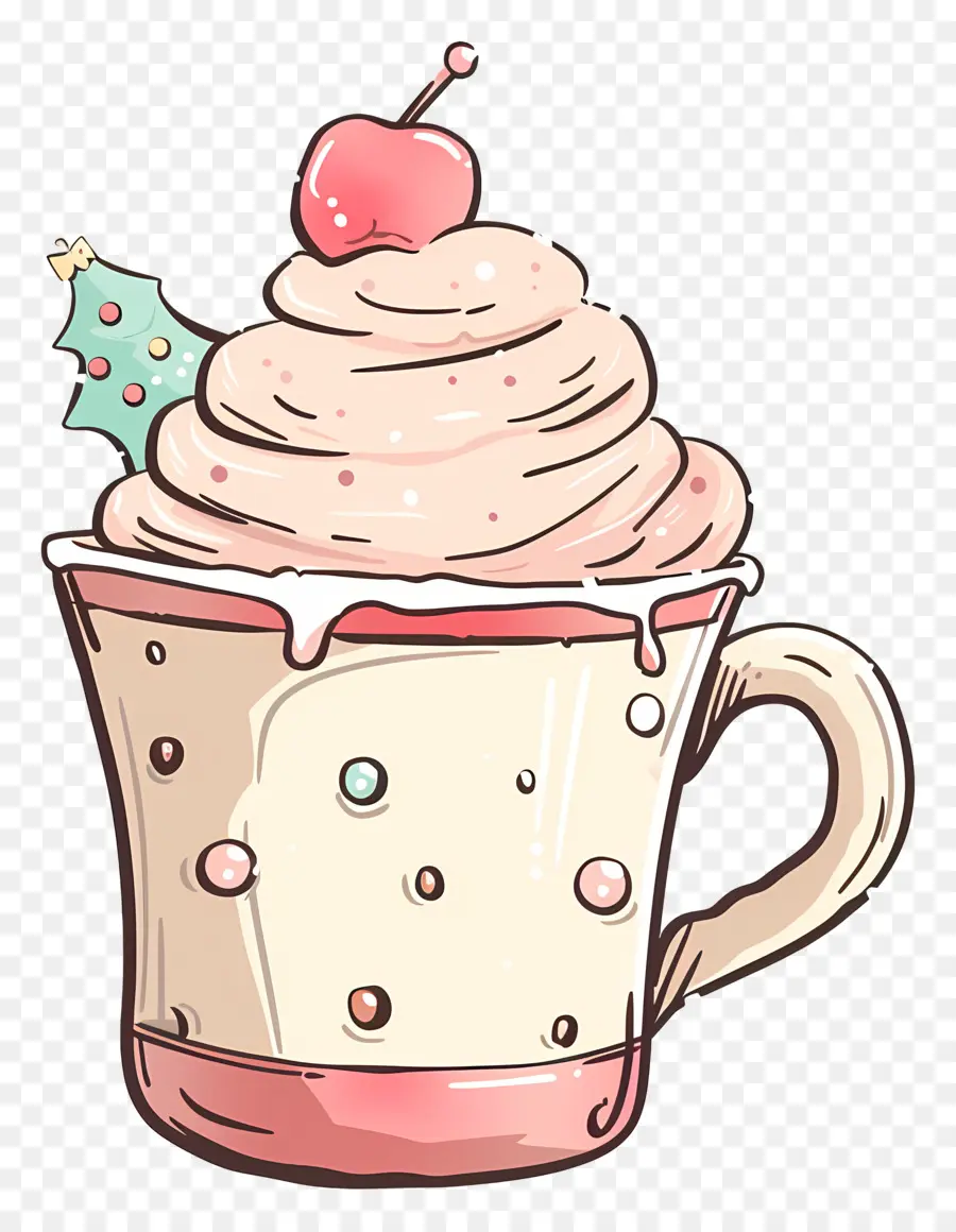 Taza Del Postre De Navidad，La Leche Con Chocolate PNG