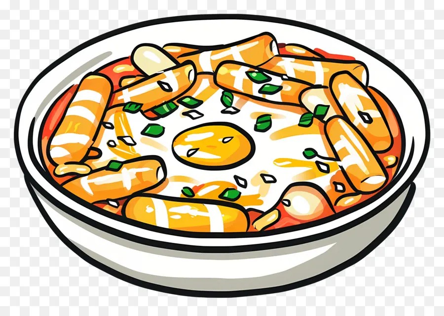 Cheesy Tteokbokki，Fideos PNG