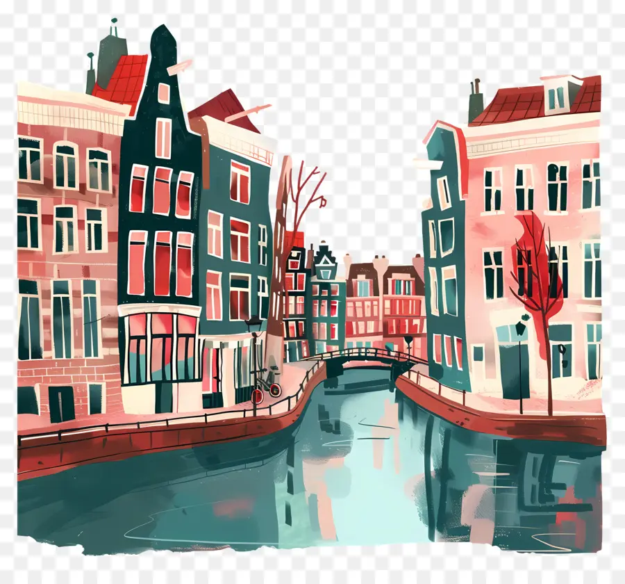 Canales De Amsterdam，Paisaje Urbano PNG