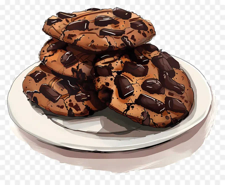 Galletas De Chocolate，Galletas Con Chispas De Chocolate PNG