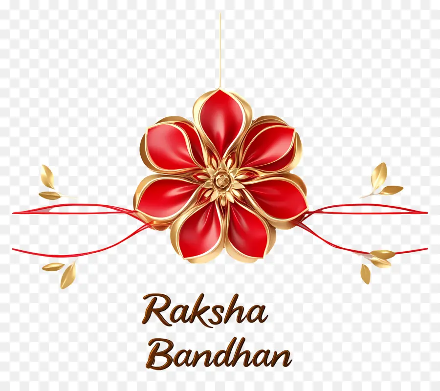 Raksha Bandhan，Diseño Floral Rojo Y Dorado PNG