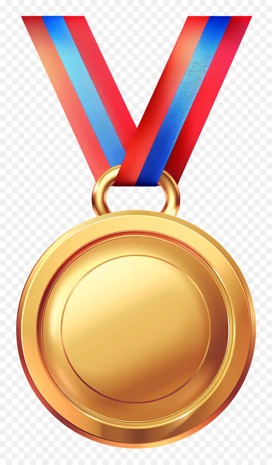 Medalla De Oro，Cintas Azules Y Rojas PNG