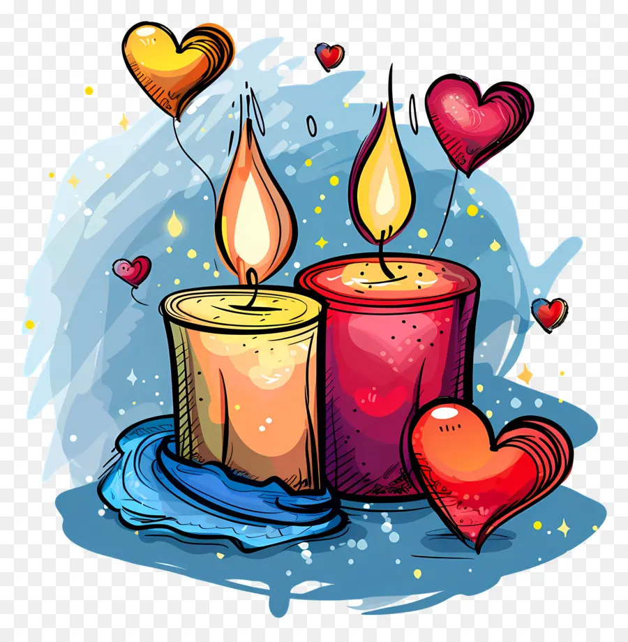 Velas，Corazones PNG