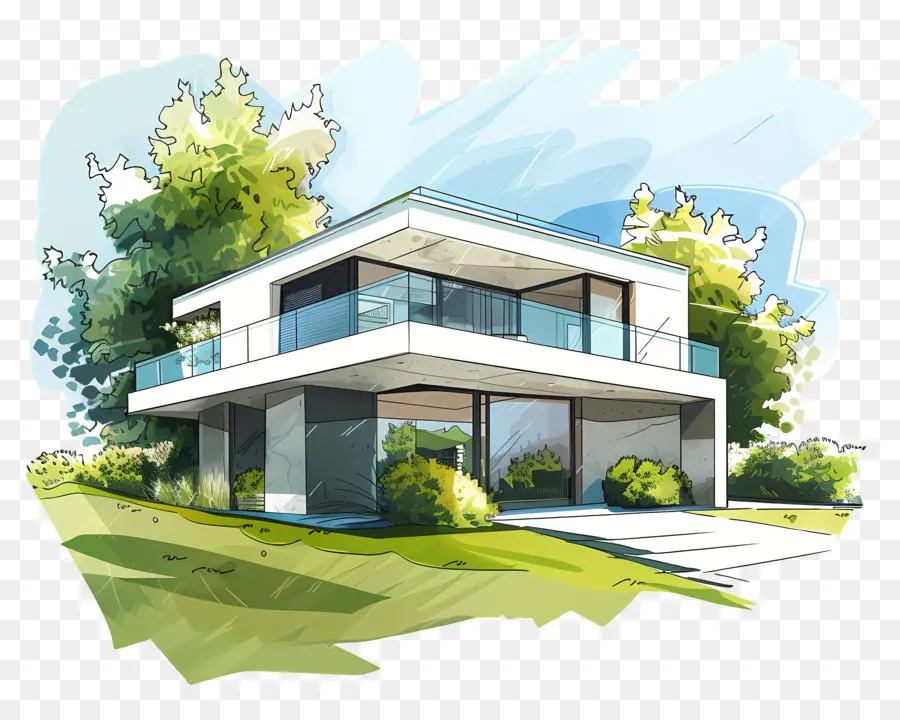 Modern House，Obras De Arte Digital PNG